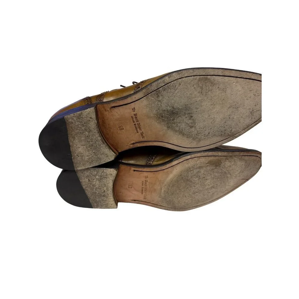 To Boot New York Adam Derrick Men's Wingtip Oxford Burnished Leather Size 13